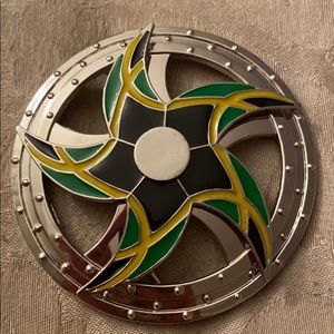 Men’s Belt Buckle Star Spinner Silver Blue